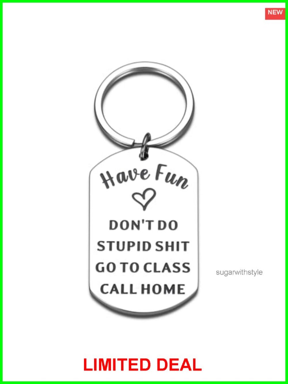 Stainless Steel Funny College Student Keychain Gift